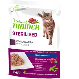 Natural trainer adulte sterilised  - 12 x 85 g saumon pas cher