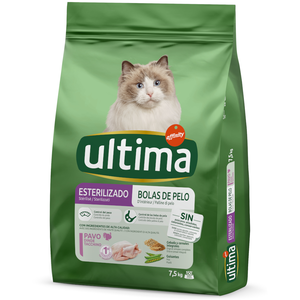 7,5kg Ultima Stérilisé, Boules de poils - Croquettes pour chat pas cher