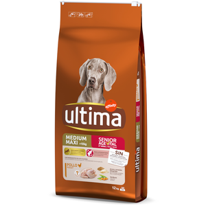 12kg Medium/Maxi Senior poulet Ultima pour chien âgé pas cher