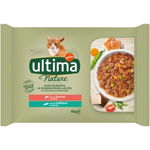 Ultima Cat Nature 4 x 85 g pour chat - saumon, cabillaud pas cher