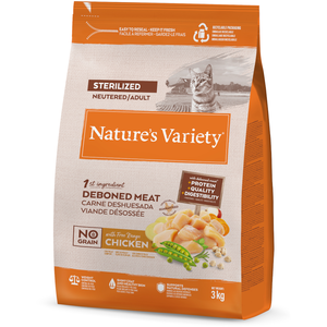 Comparateur de prix : Nature's Variety Affinity Nourriture Pour Chats Et Poulets Nature´s V Select Adult Steril 3kg