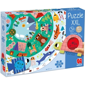 Jumbo Goula Puzzle rond XXL Animaux (25 pièces) pas cher