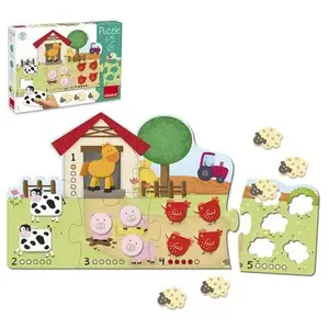 Jumbo Puzzle Géant Animaux de la Ferme Goula pas cher