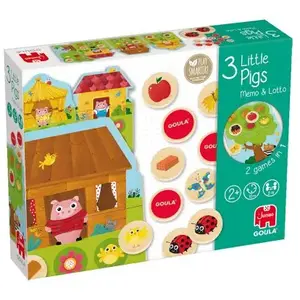 Jumbo Goula Mémo et loto Les 3 petits cochons pas cher
