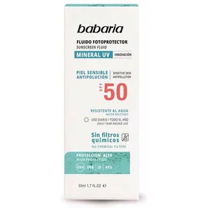 Zonnebrand Lotion Babaria Solar Mineral UV Spf 50 (50 ml) pas cher