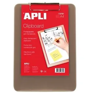 Apli Porte bloc plastique transparent gris 210 x 297 mm pas cher