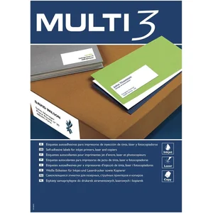 Adhesive labels MULTI 3 105 X 74 mm 500 Sheets White 210 x 297 mm pas cher