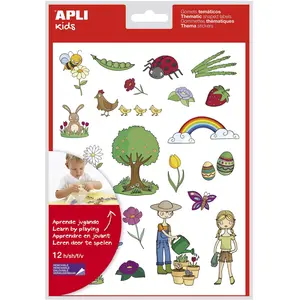 Apli Pochette 12 Feuilles Gommettes Le Printemps pas cher