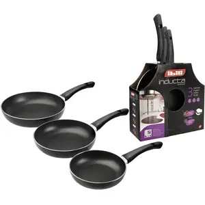 Ibili 410700 Lot Poêles Inducta Aluminium pour induction (18 + 20 + 24 cm)