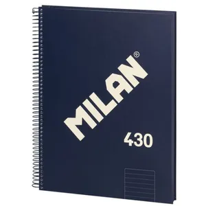 Cahier A4 - MILAN - 1918 - Couverture rigide - 80 feuilles - Ligné bleu marine pas cher