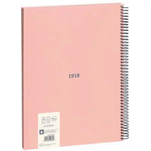Milan - Cahier A4 quadrillé (5x5mm) collection '430 since 1918' couleur rose avec spirale milán pas cher
