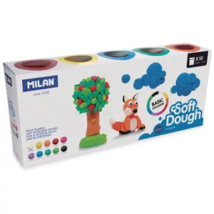 LIDERPAPEL MILAN 913510B Caja frascos 85gr Básico Soft Dough, Couleurs Basiques, 10 botes 85g pas cher