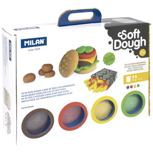 Milan Pâte à modeler Burger avec accessoires 4 couleurs pas cher