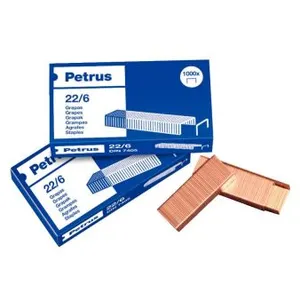 Aucune Boîte de 1000 agrafes type 22/6 - 24/6 cuivrées pour agrafeuses de bureau/bureau petrus pas cher