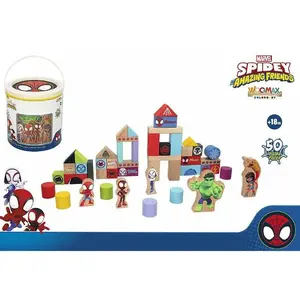 Woomax Spidey Amazing Jeu De Construction En Bois Friends 50 Pièces pas cher