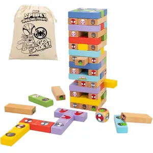 WOOMAX Juego Torre Bloques + Domino madera Spidey Marvel pas cher