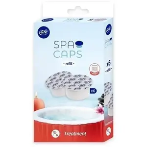 GRE - Recharges SPA CAPS pour désinfection de spa gonflable - Sans chlore - 6 capsules