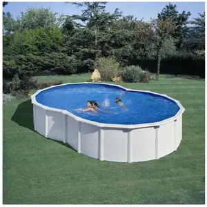 GRE Piscine acier ovale 6.40x3.90x1.20m en forme de 8Vendu parswimmin