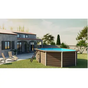 Gre Piscine ovale composite 5,24m x 3,86m x H: 1,24m - Filtration à sa... pas cher