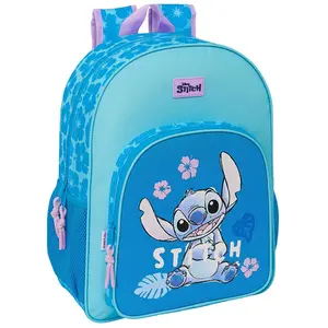 Sac à dos - Safta - Disney Stitch Hawaii - Poches latérales - Double zip - 33x14x42cm
