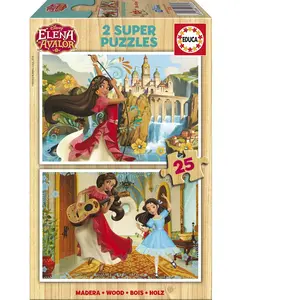 Educa 2 Puzzles en Bois - Elena d'Avalor 17235 pas cher