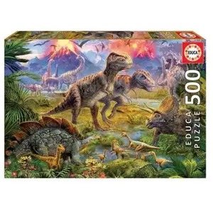 Educa - 15969 - Puzzle Classique - Rencontre Entre Dinosaures - 500 Pièces pas cher