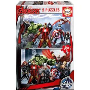 Puzzle 2x100 pièces AVENGERS - EDUCA - Dessins animés et BD - Enfant