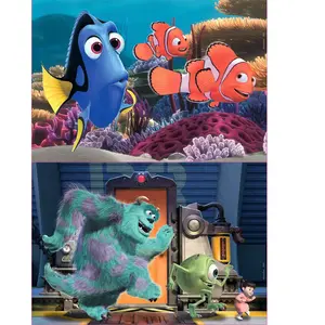 Educa HOUT: Pixar - Nemo en Dory - Monsters Inc. - 2 x 25 stukjes pas cher