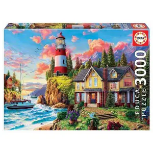 Puzzle Educa - Paysage de phare, 3000 pièces pas cher
