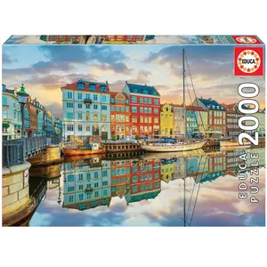 Puzzle 2000 pièces EDUCA - Port de Copenhague pas cher