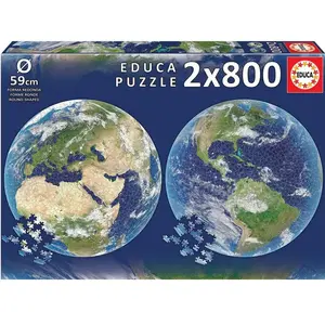 Puzzle Planet Earth Educa Ø 59 cm (2 x 800 pcs) pas cher