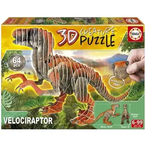 Educa Velociraptor 3D Creature Puzz, couleur variée (19382) pas cher