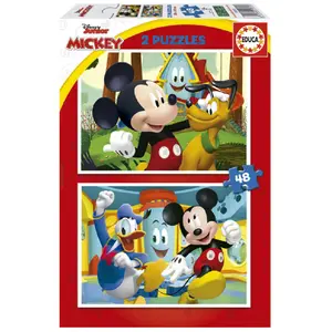 Educa - Set de 2 puzzles pour enfants de 20 pièces avec les personnages principaux de Mickey Mouse Fun House, Disney, à partir de 3, 4 et 5 ans (19311)