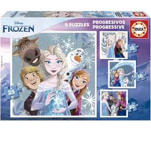 Puzzles Progressifs - Educa - La Reine des Neiges - 4 Puzzles - 12 à 25 Pièces pas cher