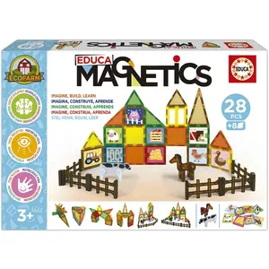 Magnetics Ecoferme - Jeu de construction - EDUCA - 28 pièces magnétiqu... pas cher