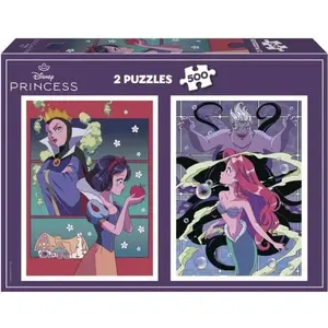 Puzzle - EDUCA - Disney Villains & Princesses - 2x500 pièces pas cher