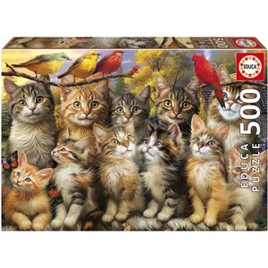 Puzzle - EDUCA - Chatons et Oiseaux - 500 pièces pas cher