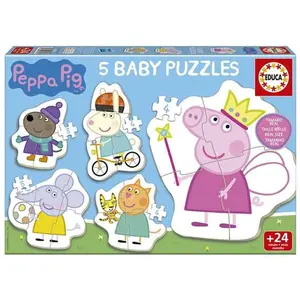 Educa Babypuzzle Peppa Pig 5in1 I (3 5 Puppen) (25 pièces) pas cher
