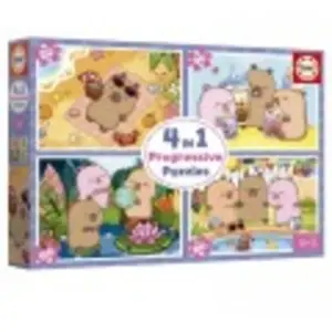 Educa 4 Puzzles - Capyfun 20486 pas cher