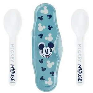 THERMOBABY Set 2 Cuilleres Avec Boitier De Transport Mickey Collector pas cher