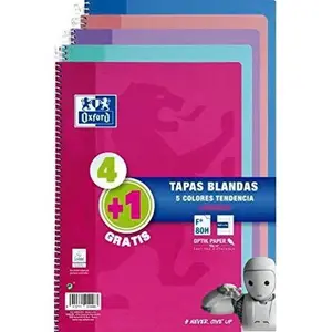 Oxford Pack 5 Blocs 90 gr A4 80 feuilles Quadrilla pas cher