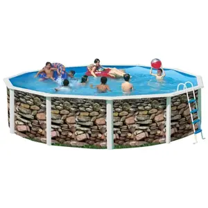 TOI MUR Piscine hors sol en acier circulaire / ronde 640 x 120 (Kit complet piscine, Filtre, Skimmer et échelle)