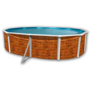 TOI ETNICA Piscine hors sol en acier ovale 550 x 366 x 120 (Kit complet piscine, Filtre, Skimmer et échelle)