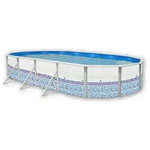 TOI MOSAIQUE Piscine hors sol ovale en acier 730 x 366 x 120 cm (Kit complet piscine, Filtre, Skimmer et échelle)