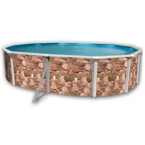 TOI ROCALLE Piscine hors sol en acier ovale 550 x 366 x 120 (Kit complet piscine, Filtre, Skimmer et échelle)