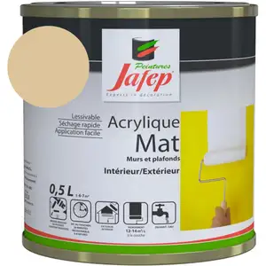 Peinture acrylique Ivoire mat Jafep 0,5 lVendu parcdiscount