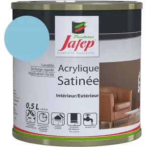 Peinture acrylique satinée bleu caraïbes Jafep 0,5 l pas cher