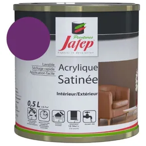 Peinture acrylique satinée mauve Jafep 0,5 LVendu parcdiscount