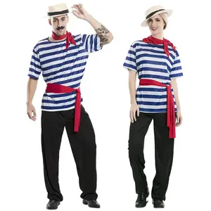 Déguisement Gondolier pour homme - DisfraZZes - Costume Blanc Multicol... pas cher