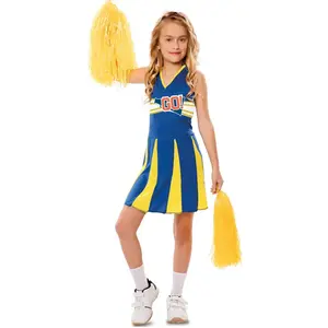 Witbaard Verkleedjurk Cheerleader Meisjes Blauw Maat 140/155 pas cher